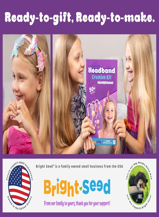Bright Seed Headband Making Kit for Girls, Make Your Own Fashion Headband, Girl Accessories Ages 5-12, DIY Arts & Crafts, DIY Hair Accessories Set, Birthday Gifts for Girls 5 6 7+ Years Old, Gift Ideas Mermaid - Image 5